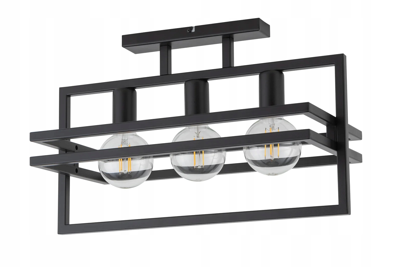 Dekoratívna stropná lampa loft industriálna čierna trojitá Sigma