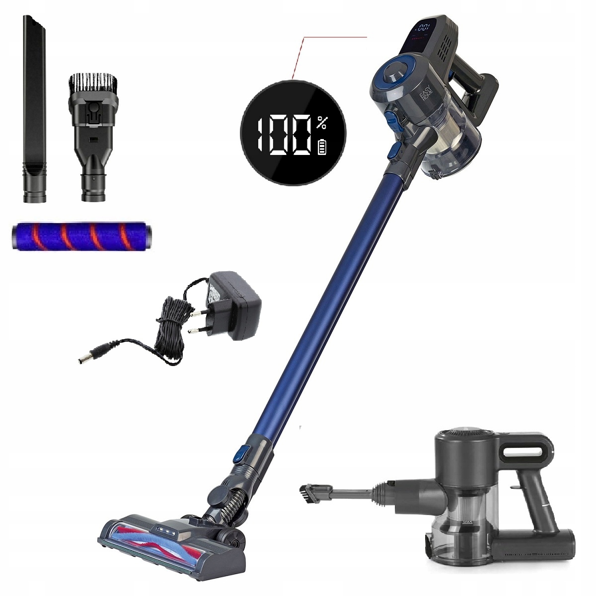 ODKURZACZ PIONOWY BEZPRZEWODOWY LED 140W 22,2V