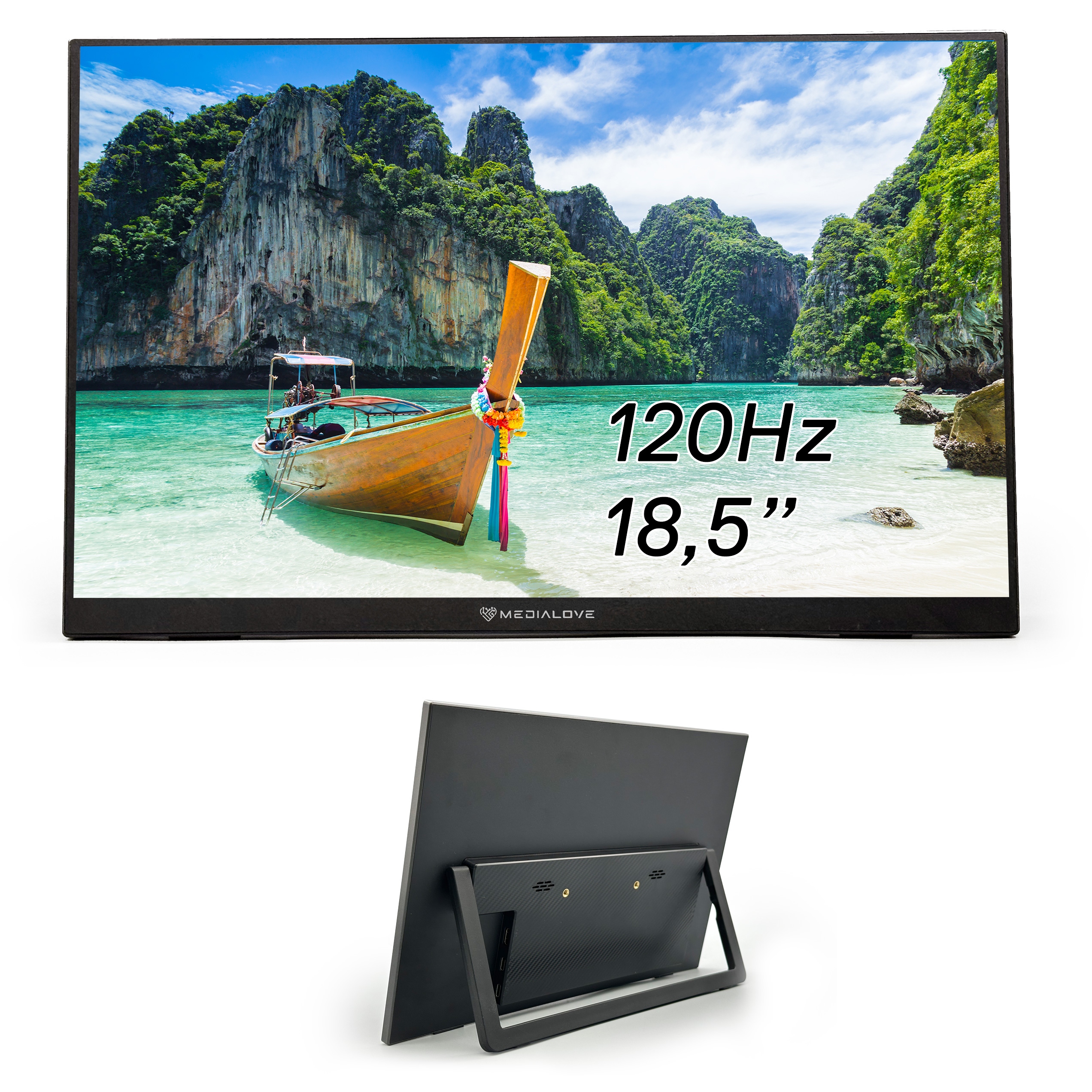 Przenośny Monitor Led 18,5'' Ips Hdr Full Hd 1920X1080 Stopka Hdmi 120Hz