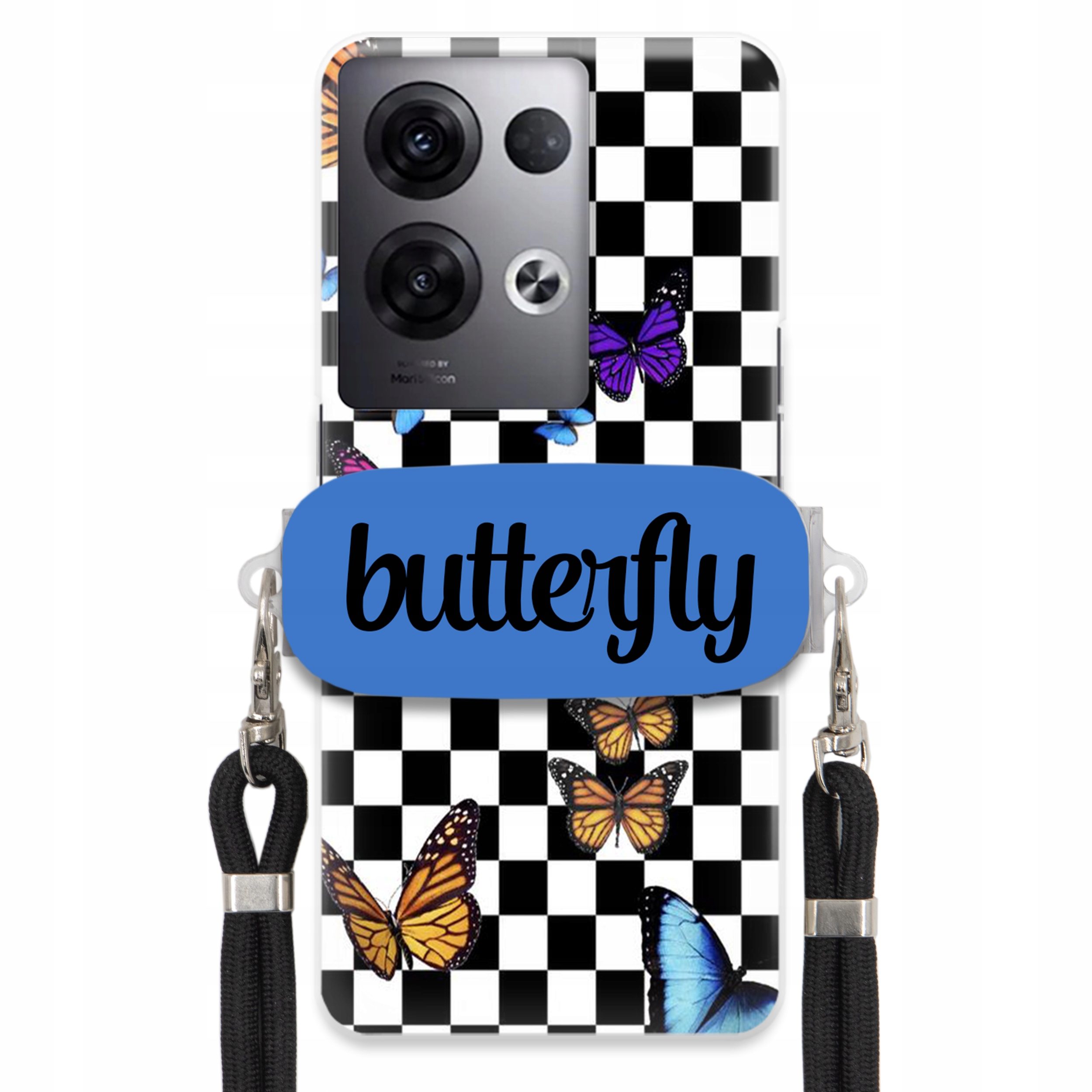 Puzdro Pre Oppo Reno 8 Pro Plus 5 G Puzdro Obdĺžnikový Držiak Na Vodítko Butterfly