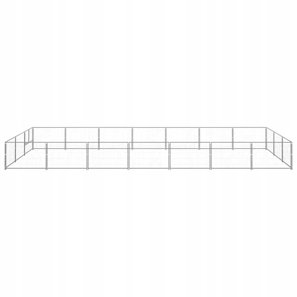 Levně vidaXL Kotec pro psa, stříbrná, 21 m², ocelová