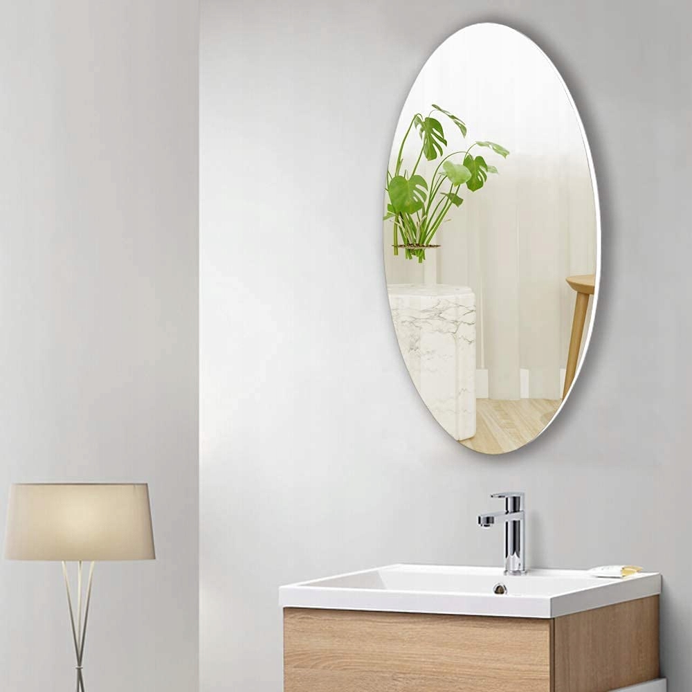 Lustro owalne na ścianę 64x37cm Typ lustra ścienne