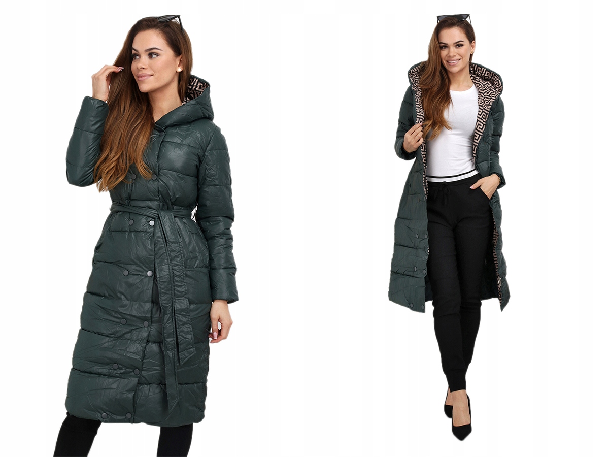 

Kurtka Długa Płaszcz Wzór Zima 42 XL 2209