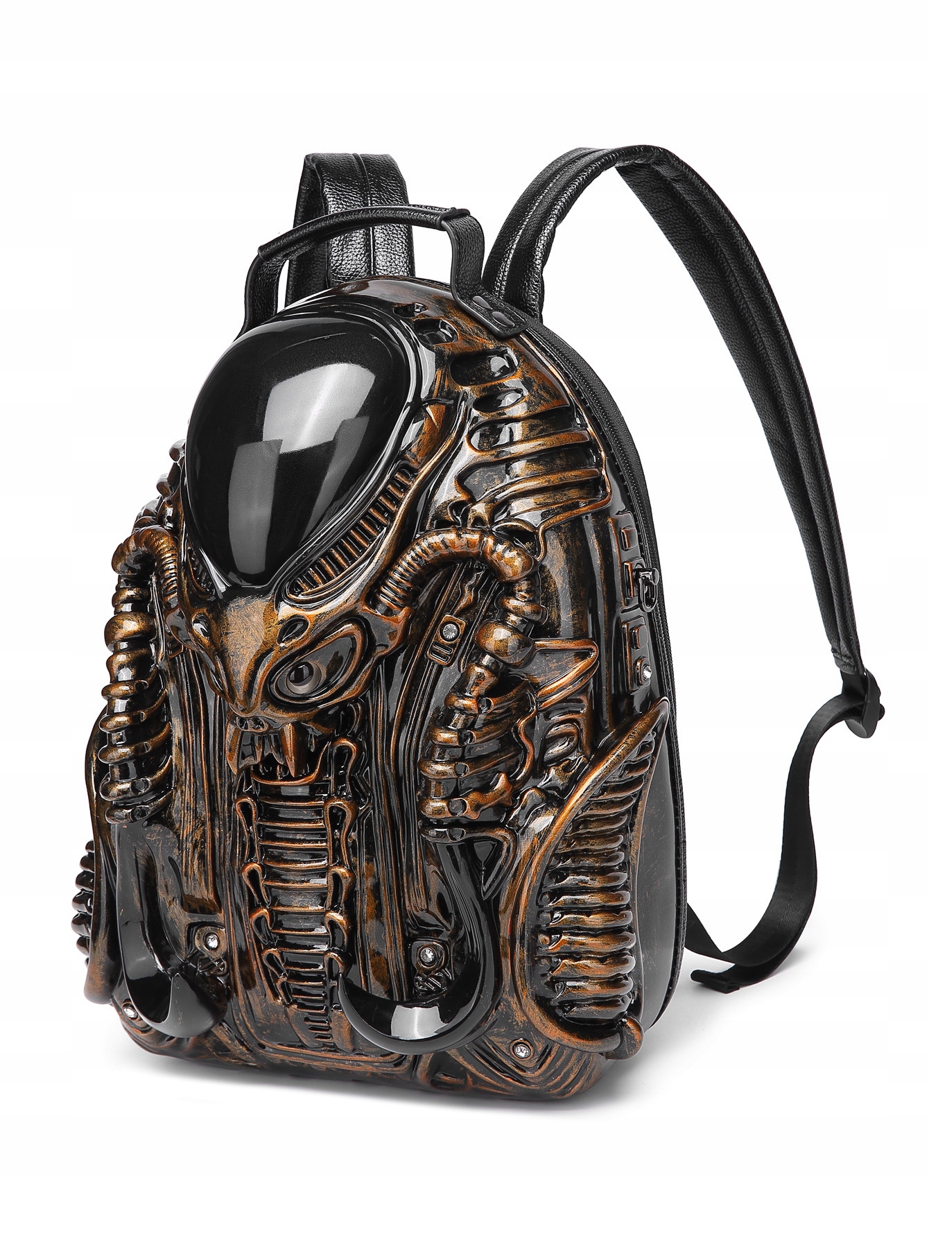 Batoh Alien 3D Mimozemšťan Unisex Cool Dark Styl Módní Přes Rameno Zlatý