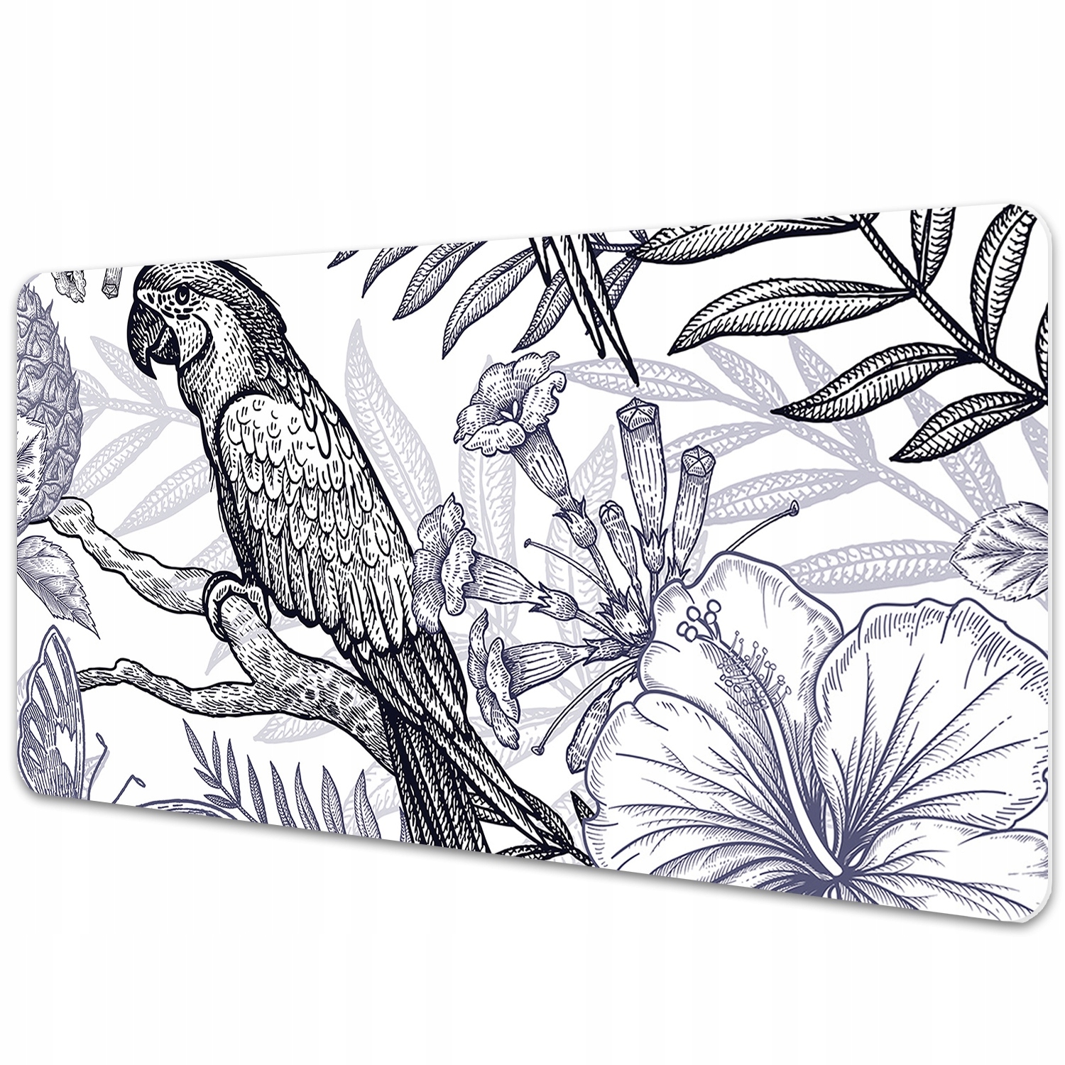 Ochronna mata na biurko Rysowana papuga 90x45 cm