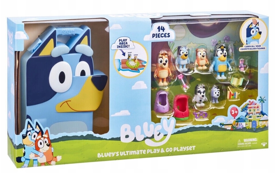 BLUEY PRZENOŚNA WALIZKA Z FIGURKAMI FIGURKI 17383