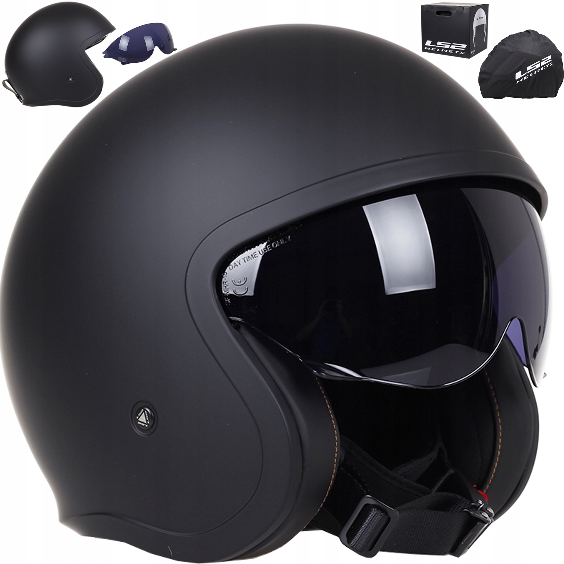 

LS2 Spitfire OF599 Matt Black Otwarty Kask Chopper
