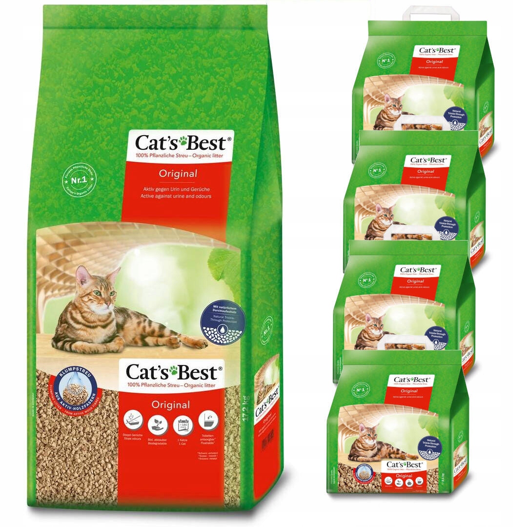 Levně Cat's Best Original 60l hrudkující dřevěné Stelivo Pro Kočky