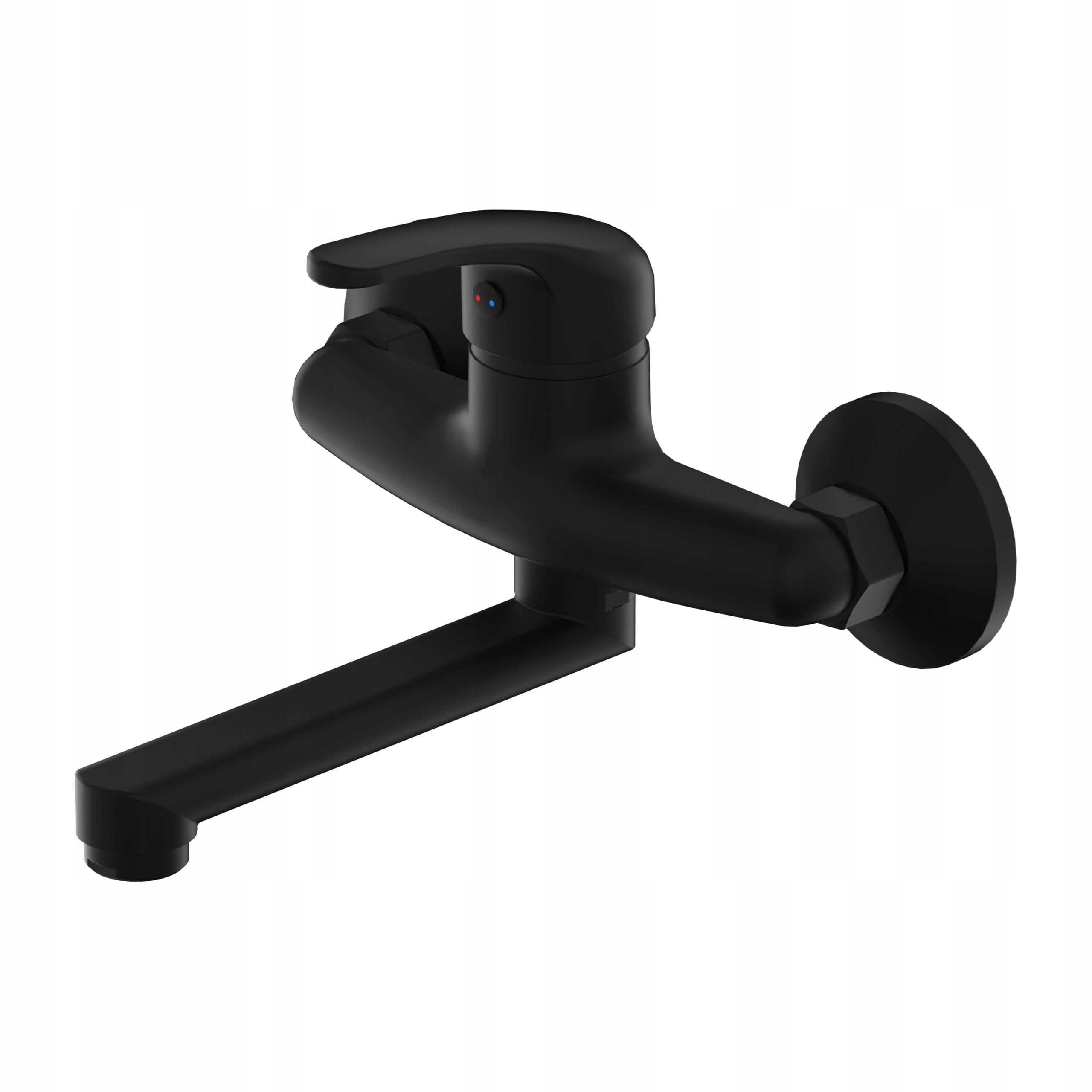 Bateria umywalkowa ruchoma wylewka ścienna czarny mat