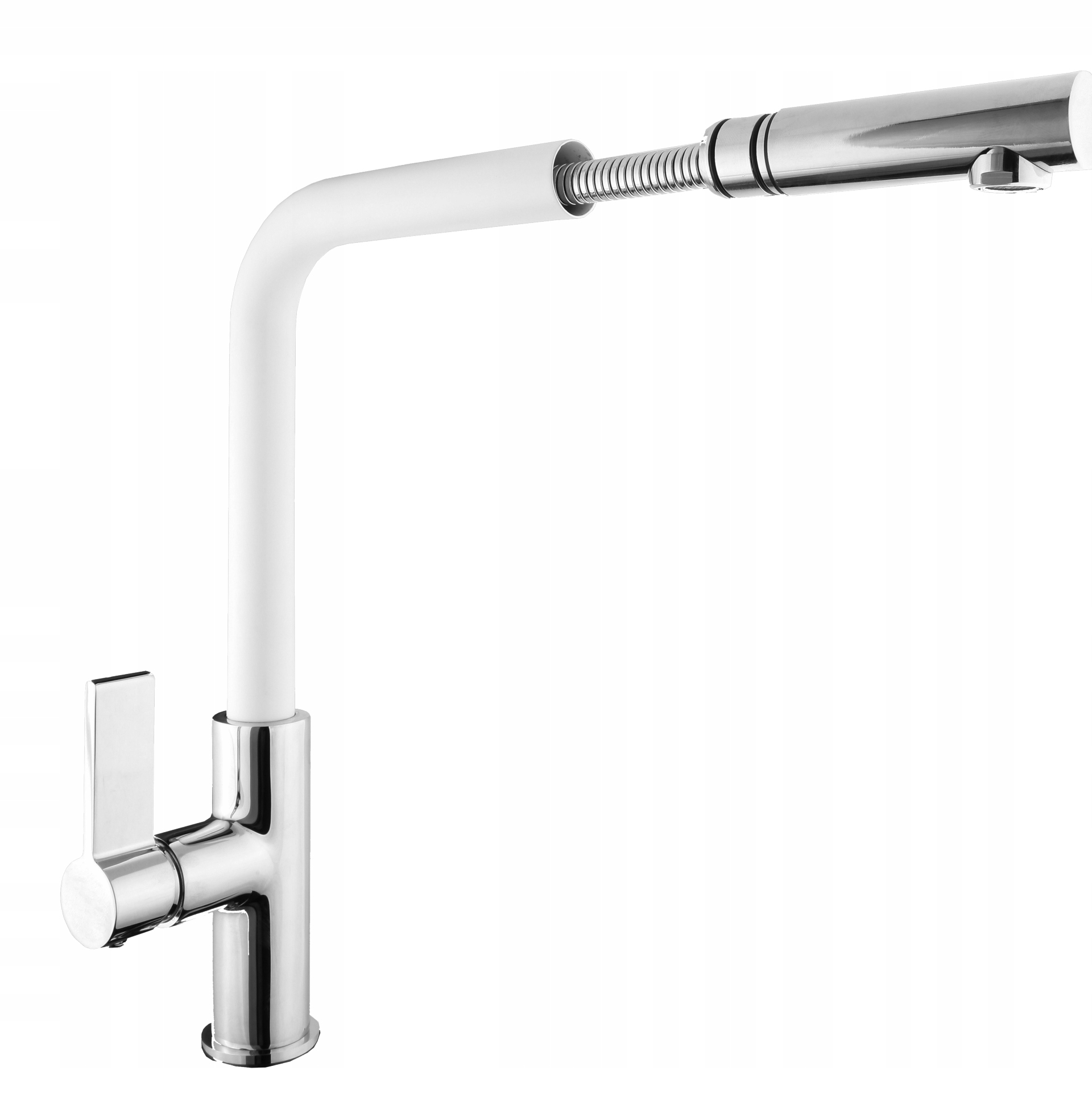 Kuchyňská Baterie Linea Bílá, Výsuvná Do Dřezu