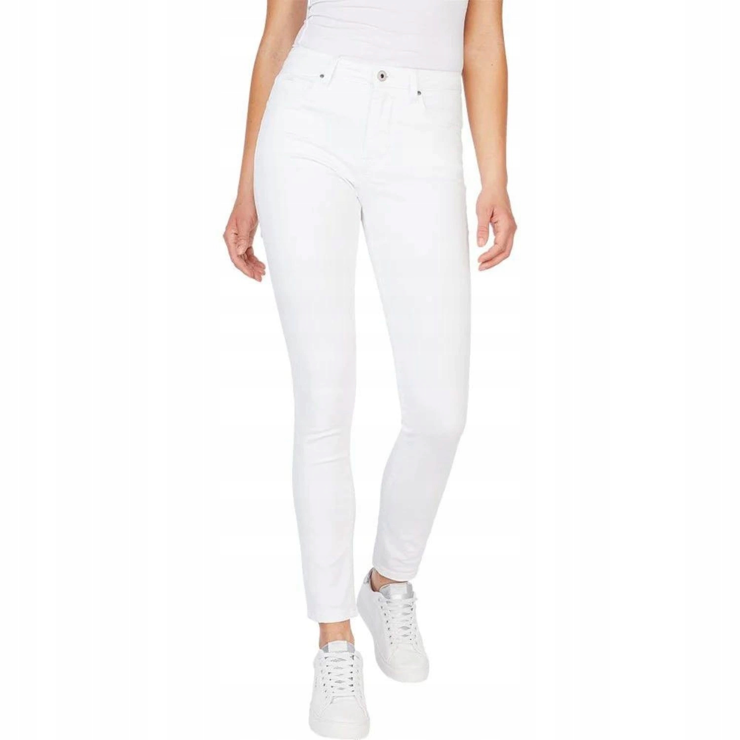 Kalhoty Pepe Jeans džínové skinny úzké nohavice bílé vysoké vel. W26 L32