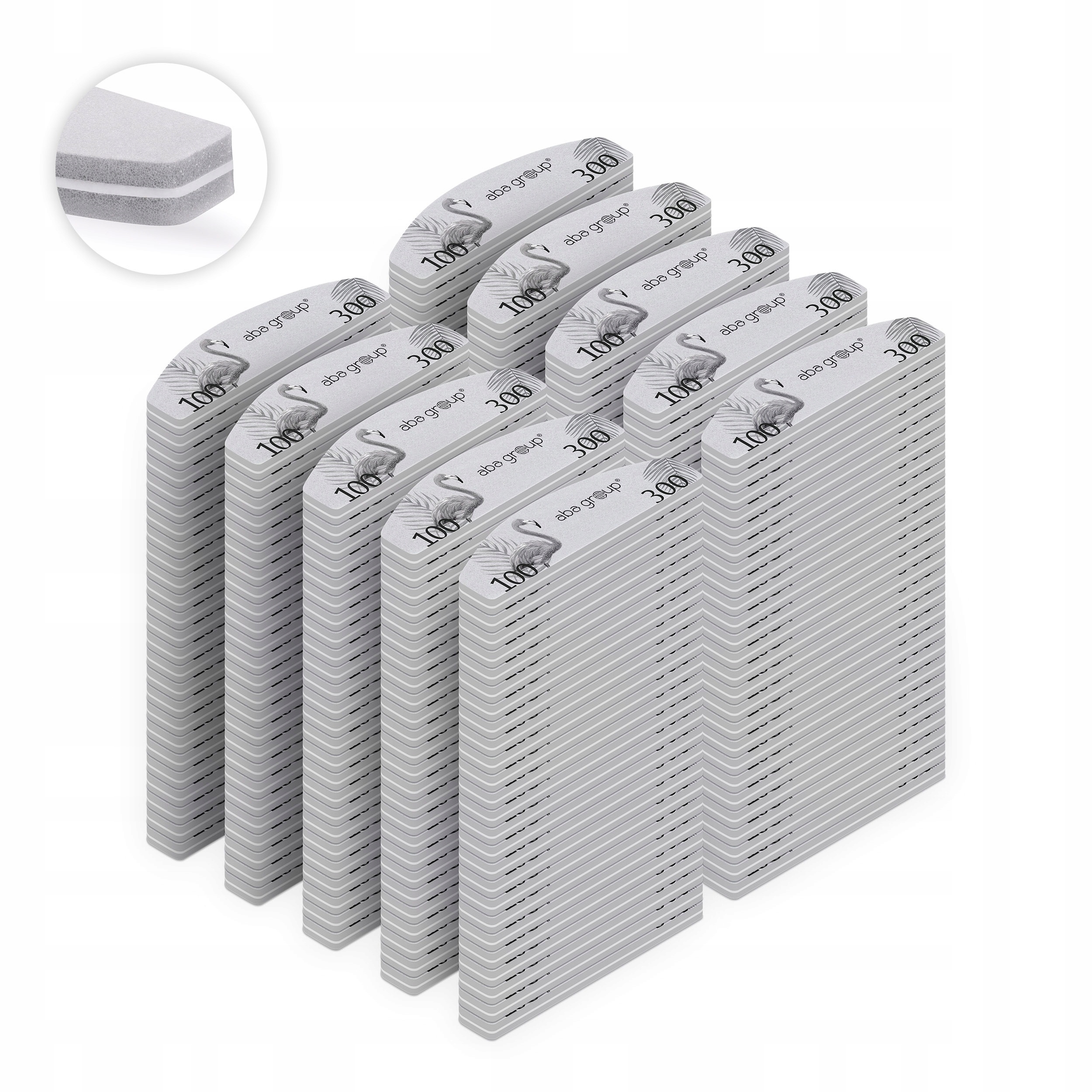 Mini leštička na nehty Sweet Půlměsíc Loďka 100/300 250 Ks Aba Group