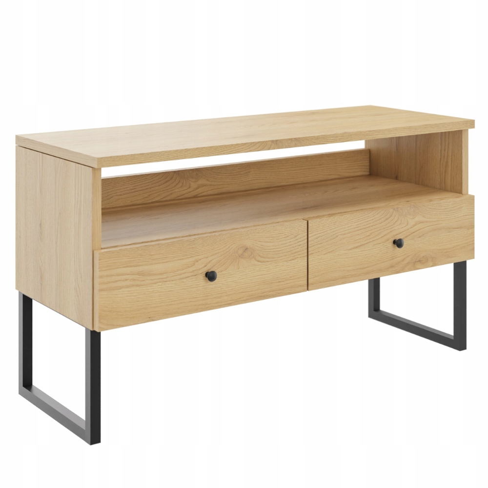 Konzolový Stolek, stolek, Rtv komoda s nožičkami, solární dub, šířka 90 cm