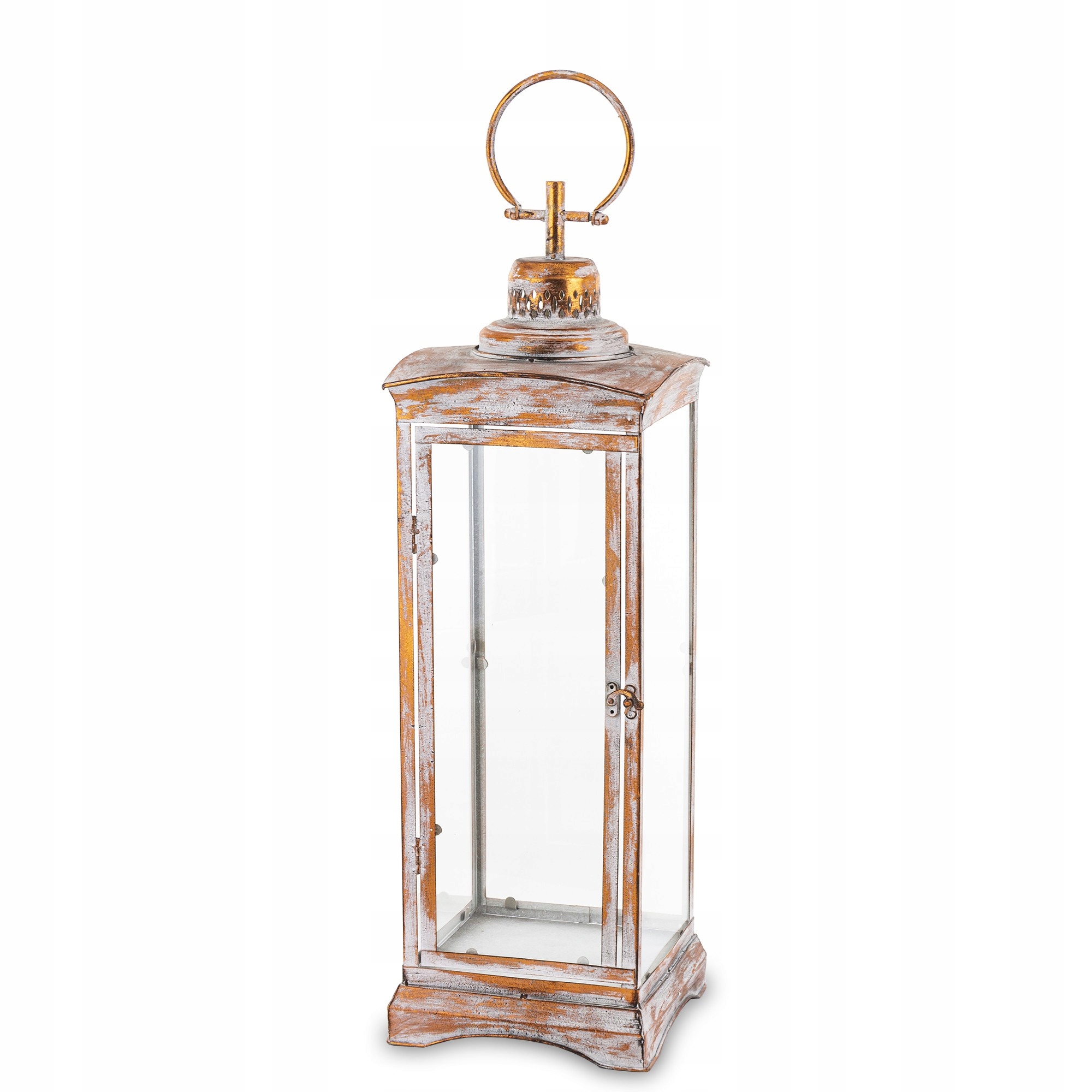 Lampáš lampáš kovový, zlatý, brúsený, rustikálny štýl, shabby chic
