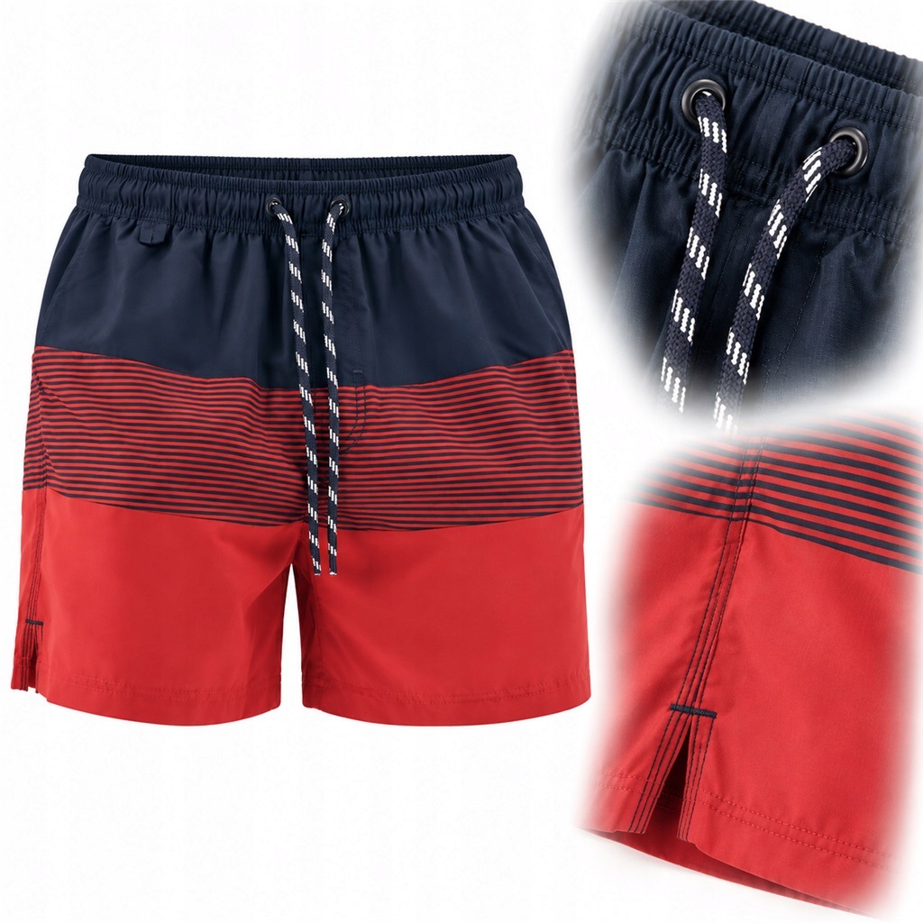 Pánské plavkové šortky s kapsami Henderson Rival 42609 červené 2XL Anrr