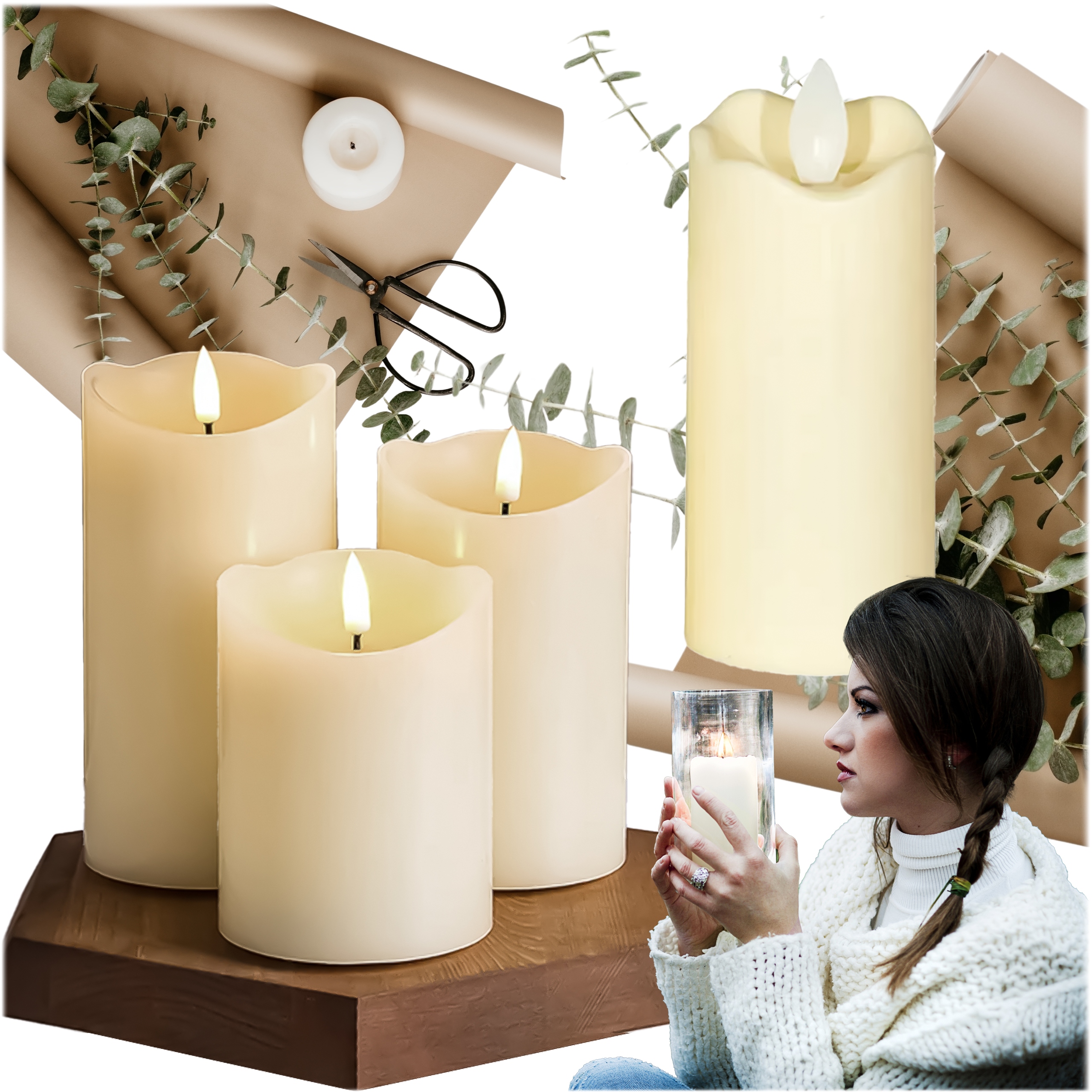 ŚWIECZKA LED WKŁAD DO ZNICZA EFEKT PŁOMIENIA ŚWIECA 11CM ZESTAW BATERIE