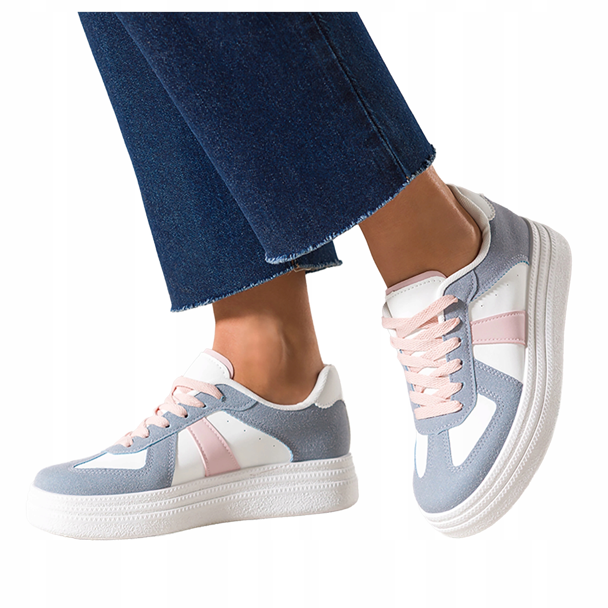 Sneakersy Modré Dámské Sportovní Na Platformě Šněrovací Modní vel 41