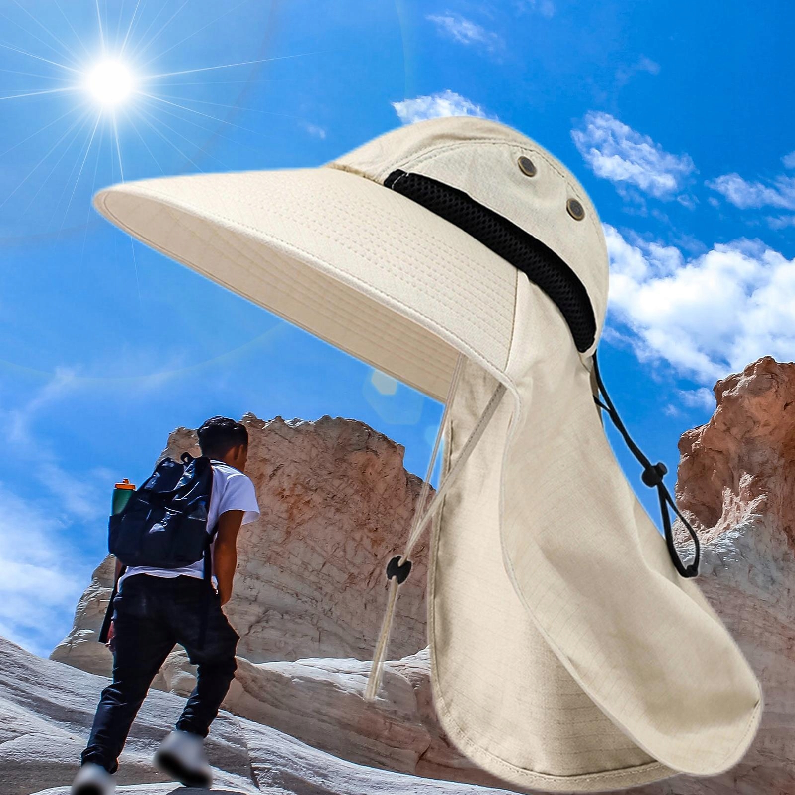 Wide H wi Neck Flap Cover Windproof Drying Caps Typ czapka z daszkiem