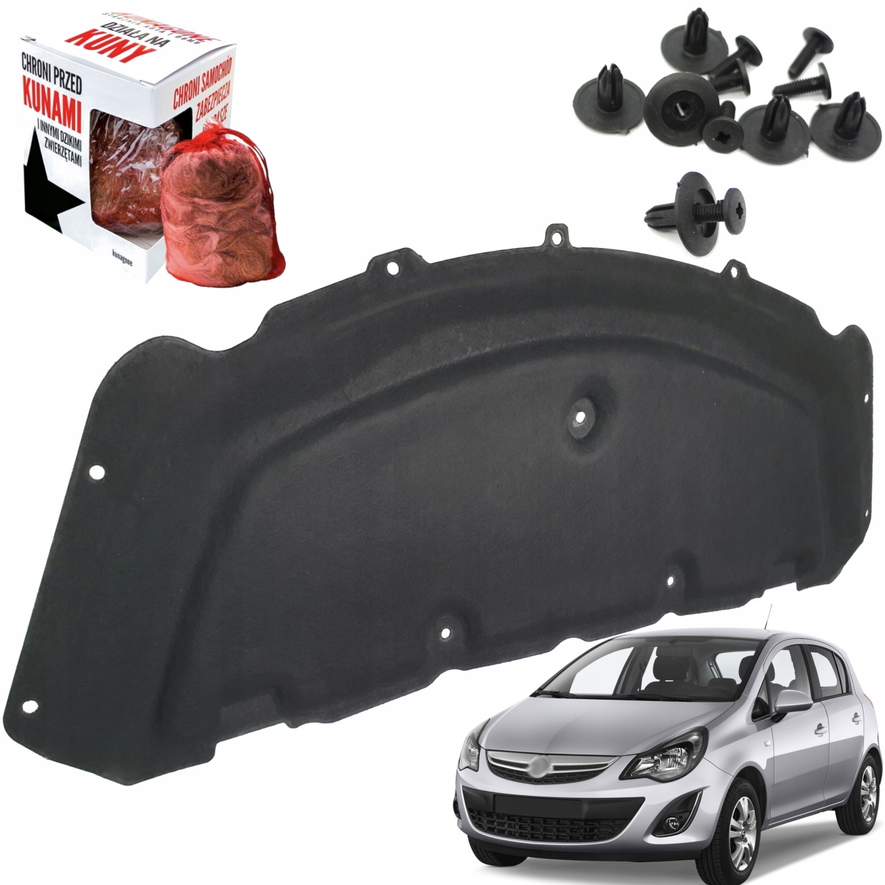 Odhlučnění masky Izolace podbití Opel Corsa D 06-14 Odpuzovač Spinky