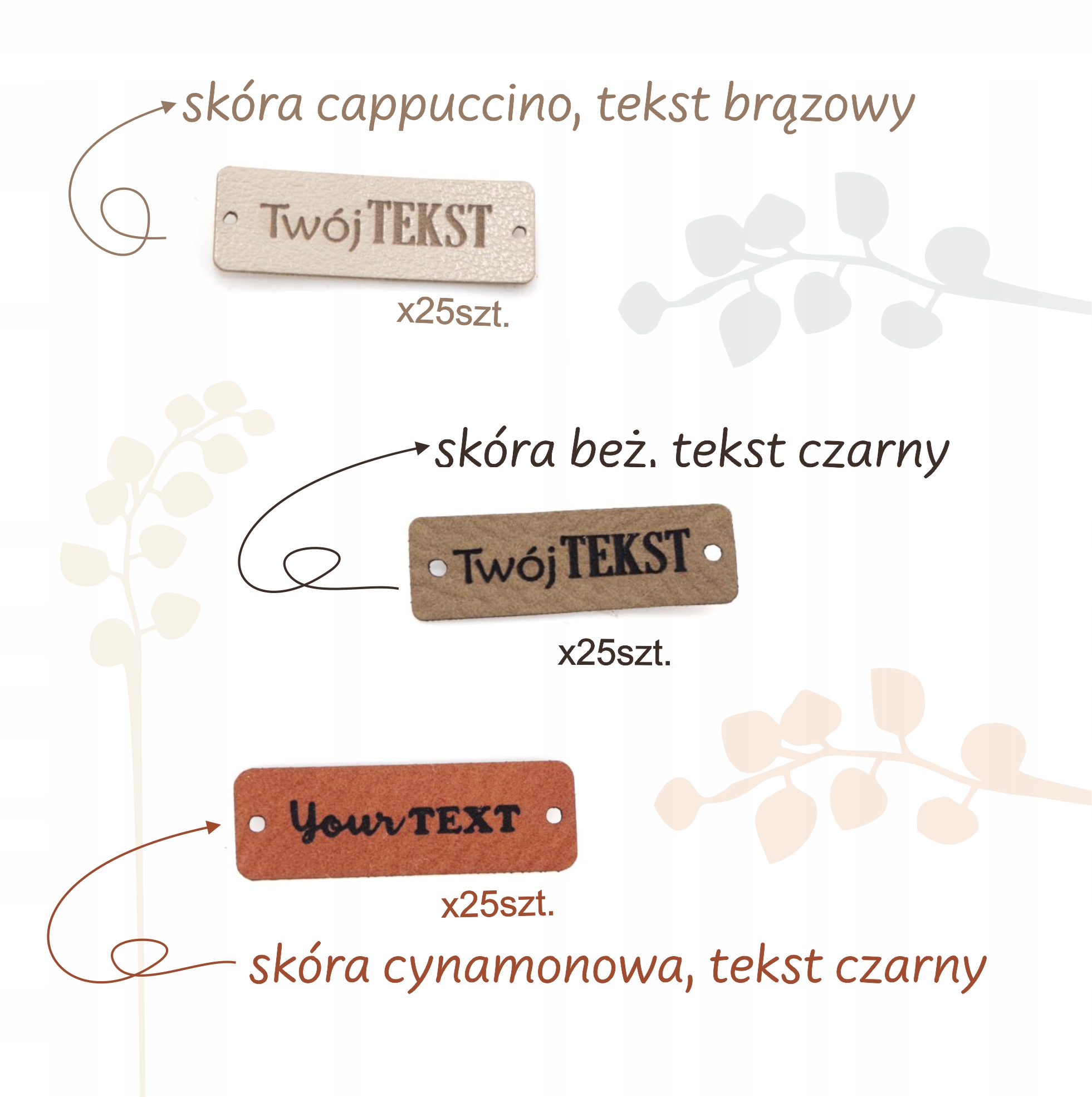 Etikety 1x3cm s vaším logem, 3 barvy po 25 ks