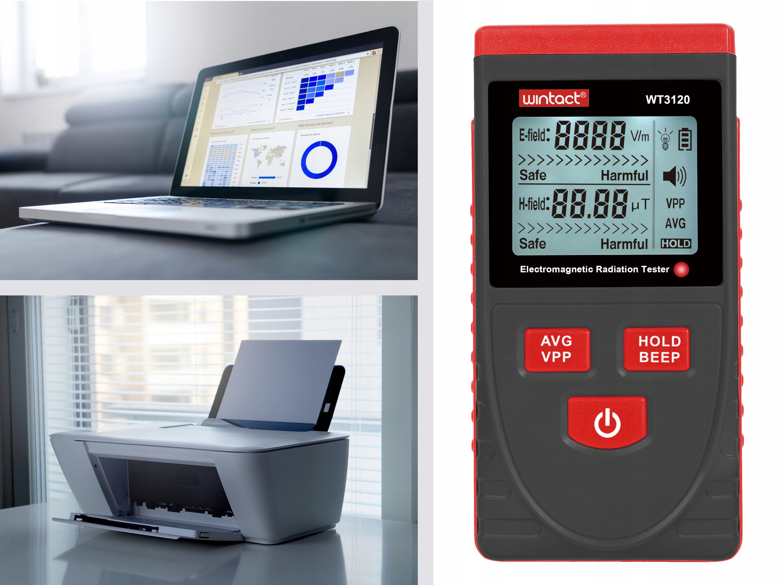 MIERNIK POLA ELEKTROMAGNETYCZNEGO TESTER FAL 100uT Marka Wintact