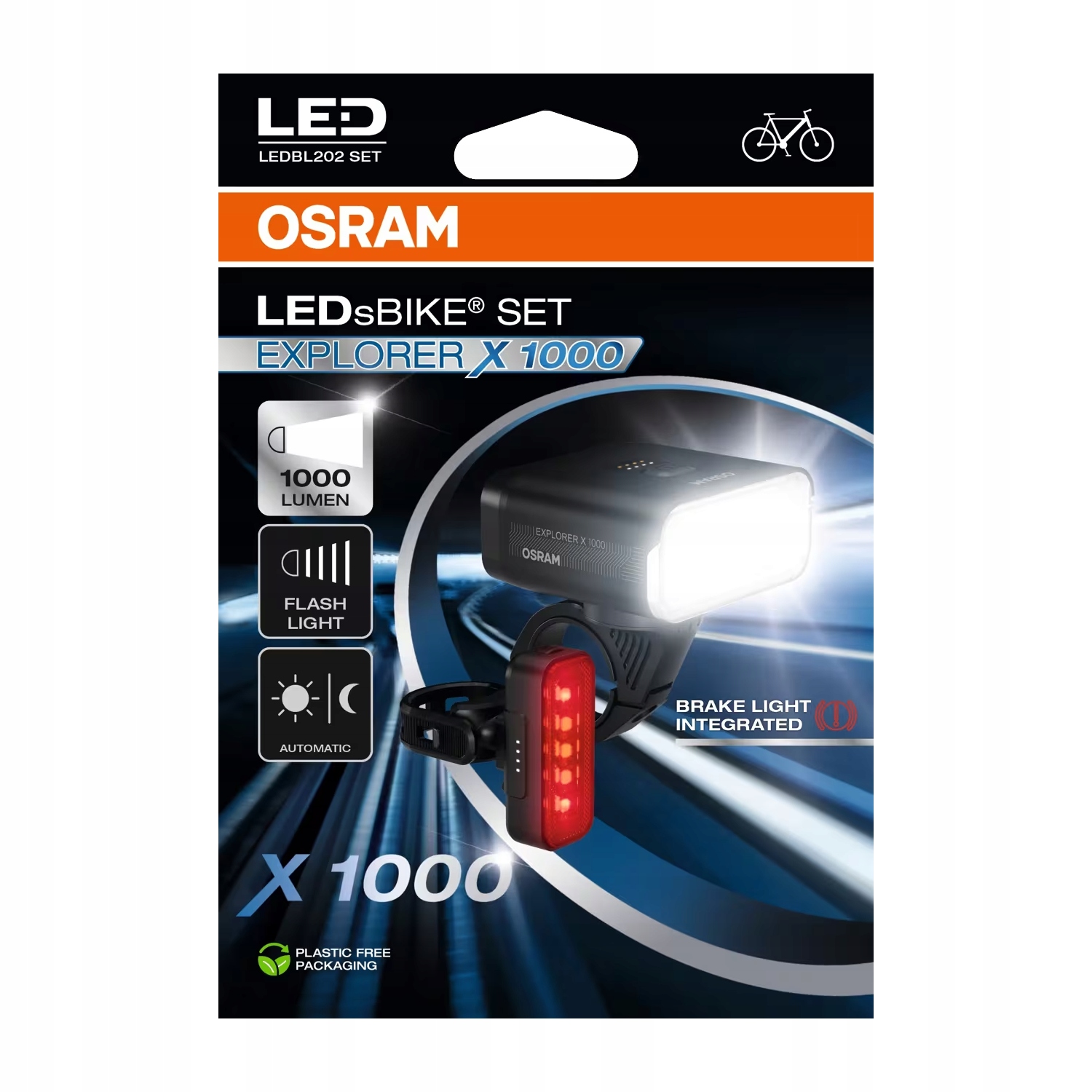 Osram Sada Led světel na kolo přední a zadní LEDsBIKE X 1000 Set