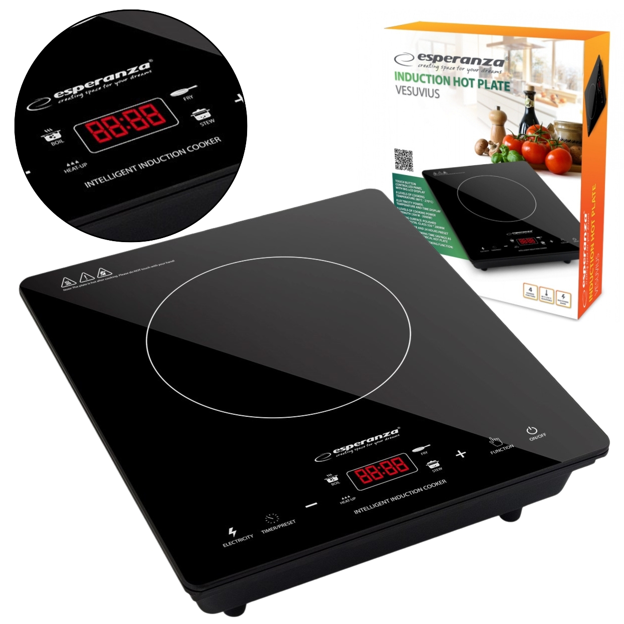 Kuchenka płyta indukcyjna Esperanza Vesuvius EKH009 elektryczna przenośna