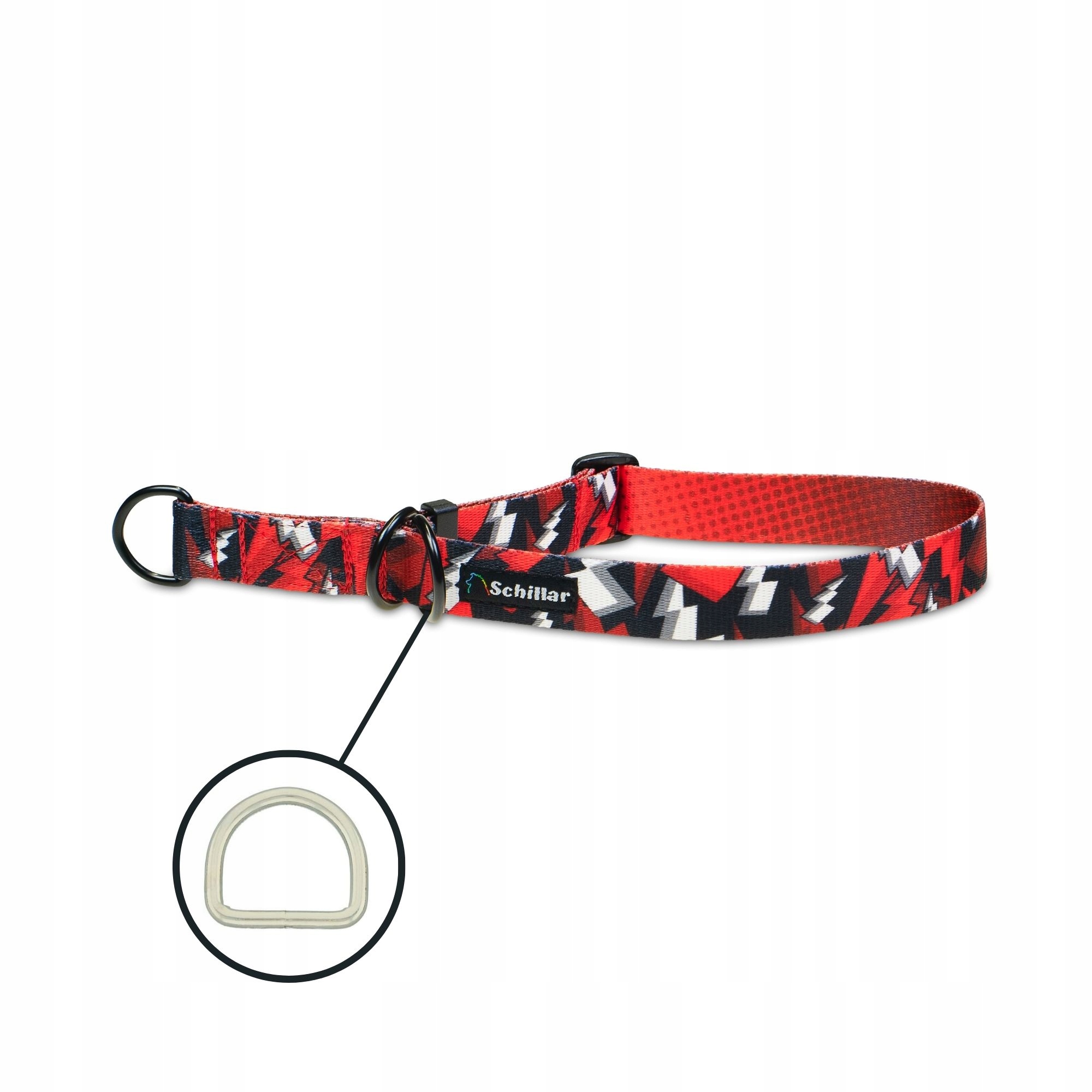 Levně Polostahovací obojek pro velkého psa červený revolution blesky L XL 40-60 cm