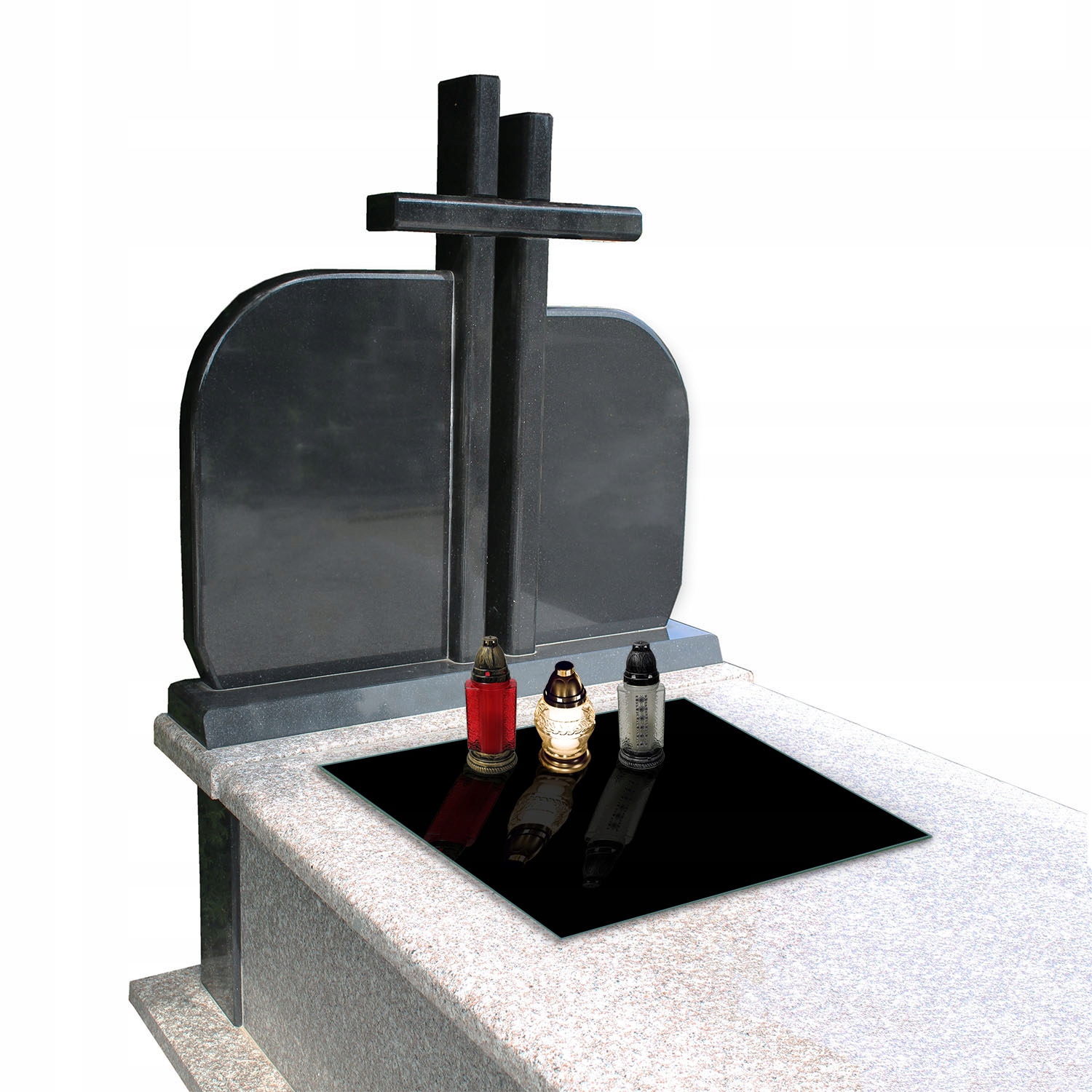 SZKLANA PODSTAWKA POD ZNICZE KWIATY 65x60 CZARNA Marka TMK ArtDeko