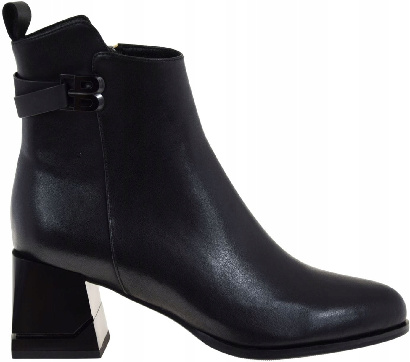 Elegantní černé dámské kotníkové boty Cambell 25-55323BK kožené na podpatku VEL.39