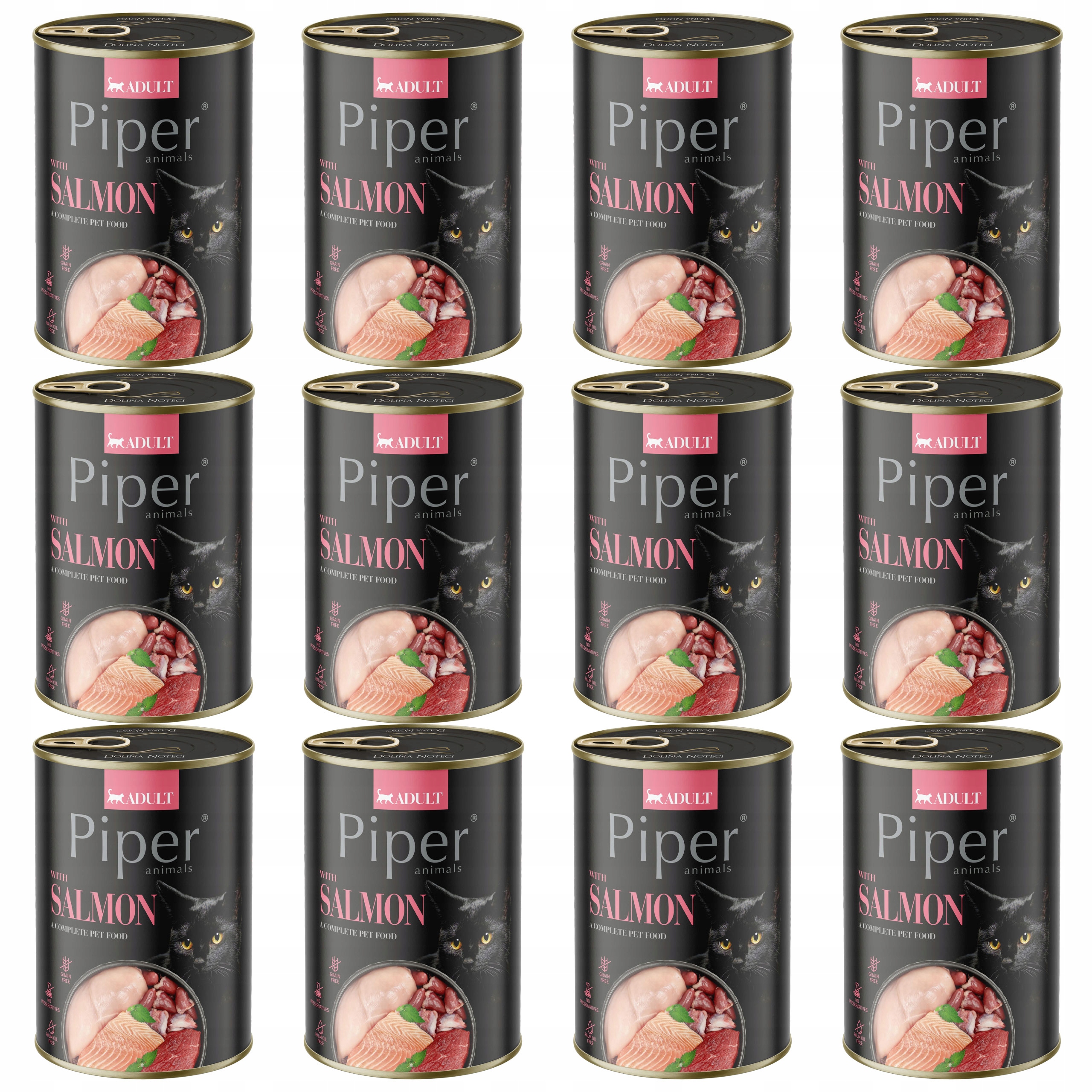 Piper Krmivo mokré pro kočky Dolina Noteci Losos 12 x 400 g bez obilovin