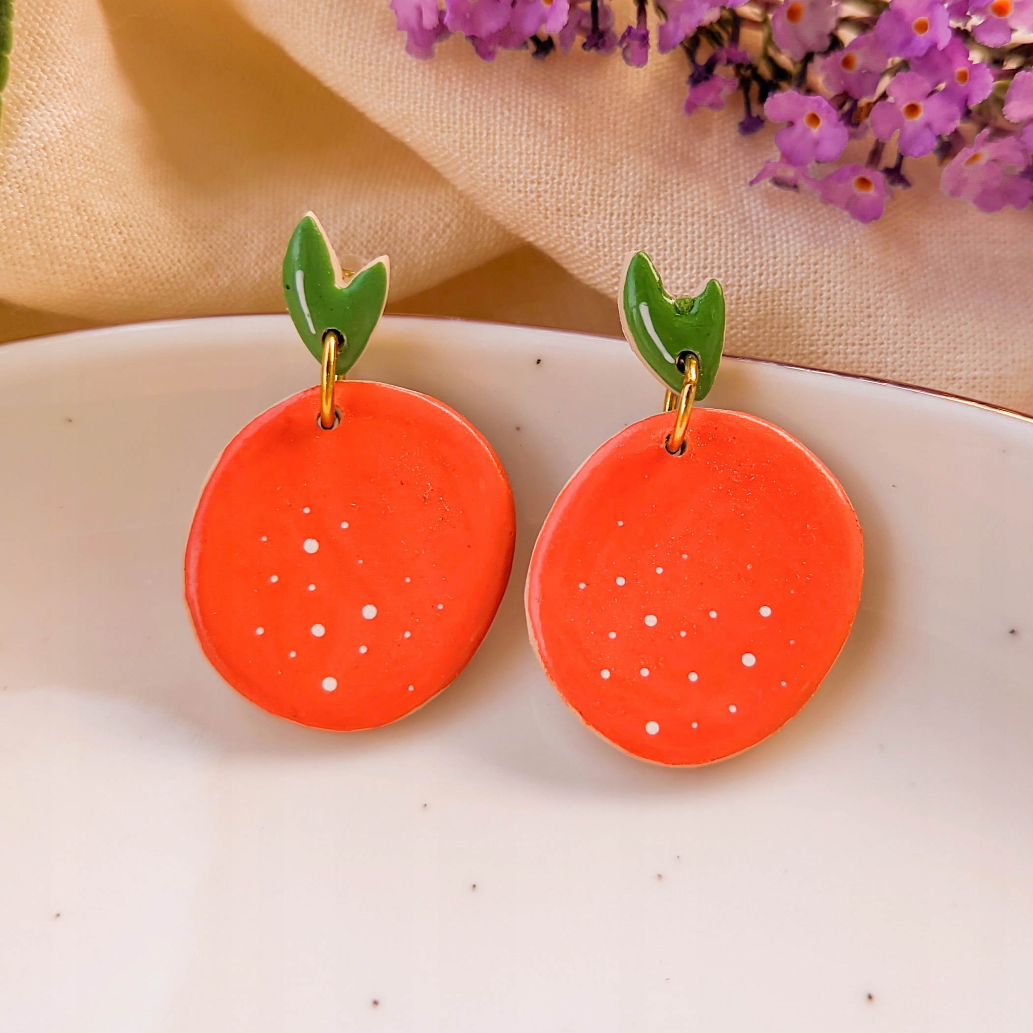 Náušnice s grapefruity velké lehké náušnice pro ni, v boho stylu