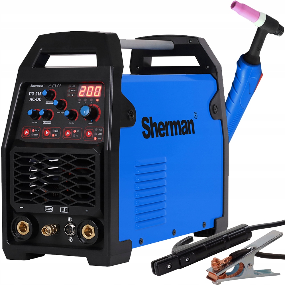 Spawarka inwertorowa Sherman Tig 215 Ac/dc Mma 230V Aluminium 200A Puls DC