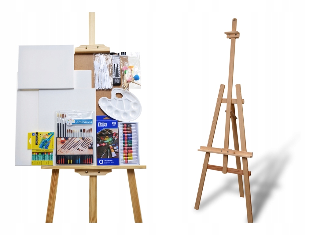 Bogaty Zestaw malarski DeLux sztaluga trójnożna180