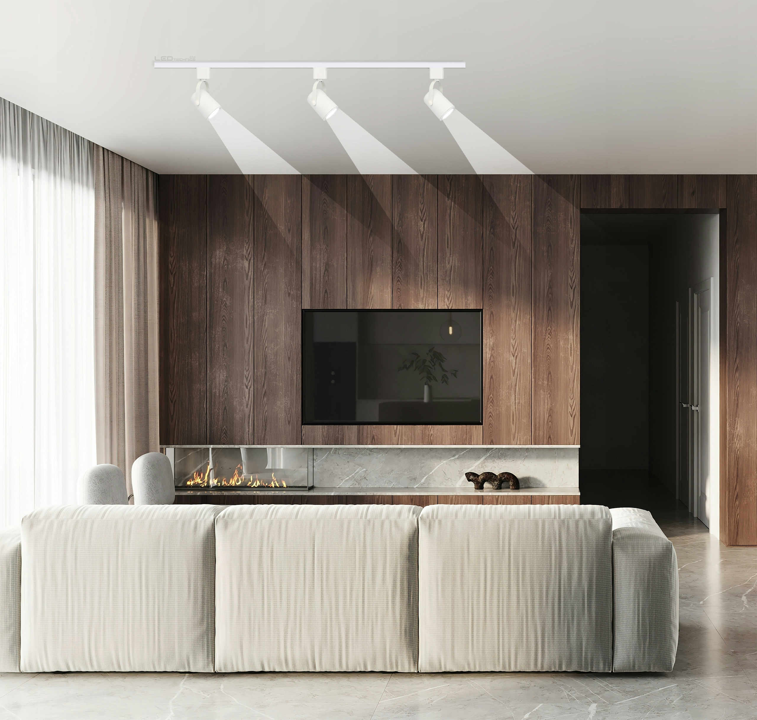 3x SPOT REFLEKTOR BIAŁY NA GU10 + SZYNOPRZEWÓD 1m Kod producenta 9330_3_SPOT