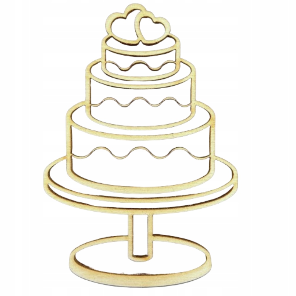 Scrapki drewniane tort torcik urodzinowy