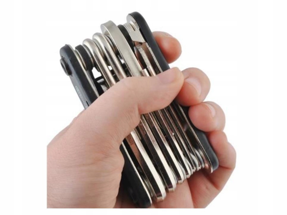 ZESTAW KLUCZY NARZĘDZI ROWEROWYCH MULTITOOL Scyzoryk 16w1 Imbusy Wkrętaki