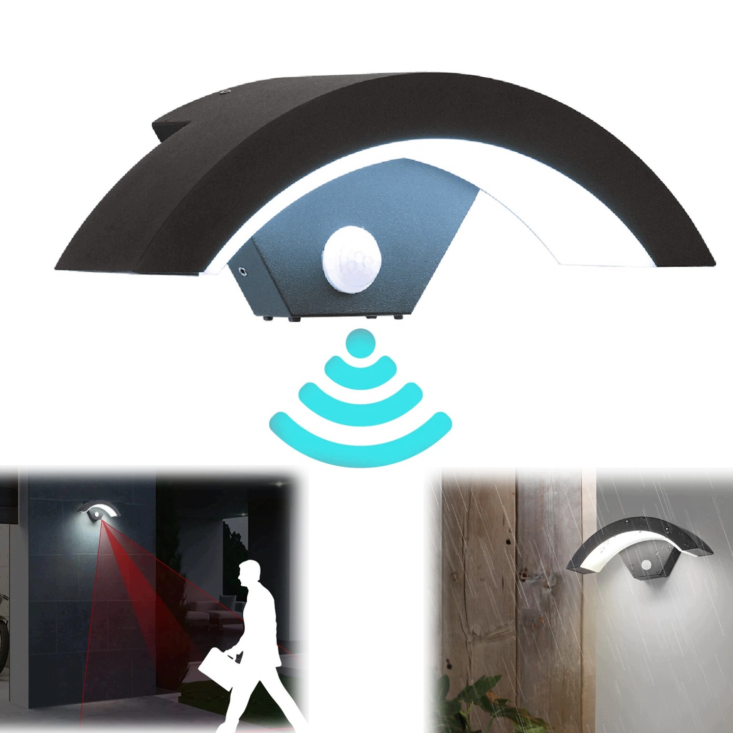 Venkovní nástěnné svítidlo, fasádní lampa, Senzor Pohybu, 18W