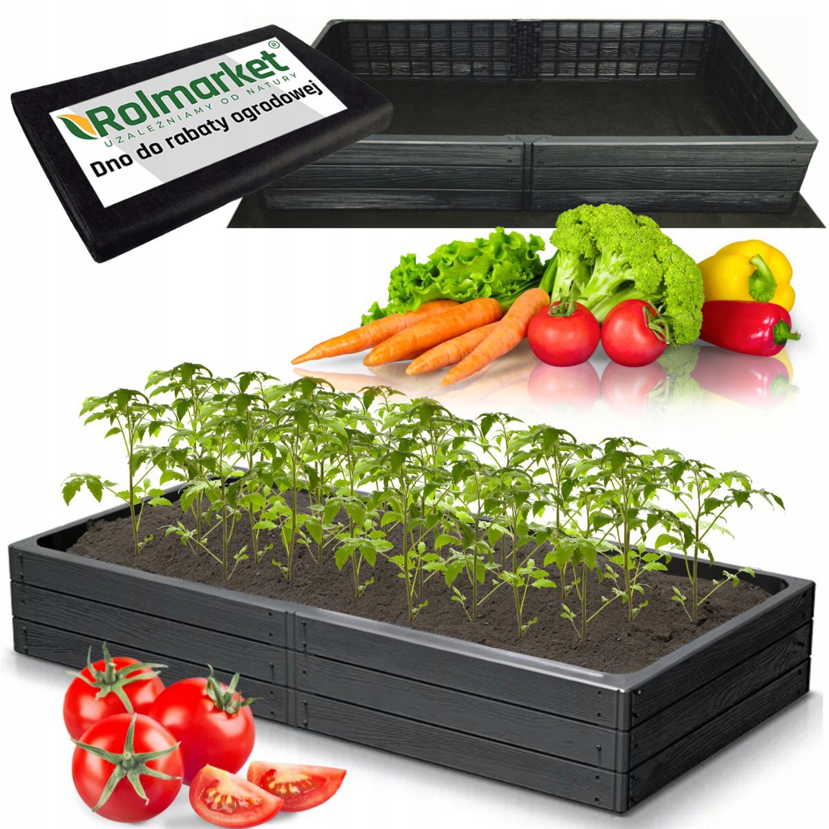 SKRZYNIA NA WARZYWNIAK GRZĄDKA RABATA PODWYŻSZONA OGRODOWA WARZYWNIK z dnem