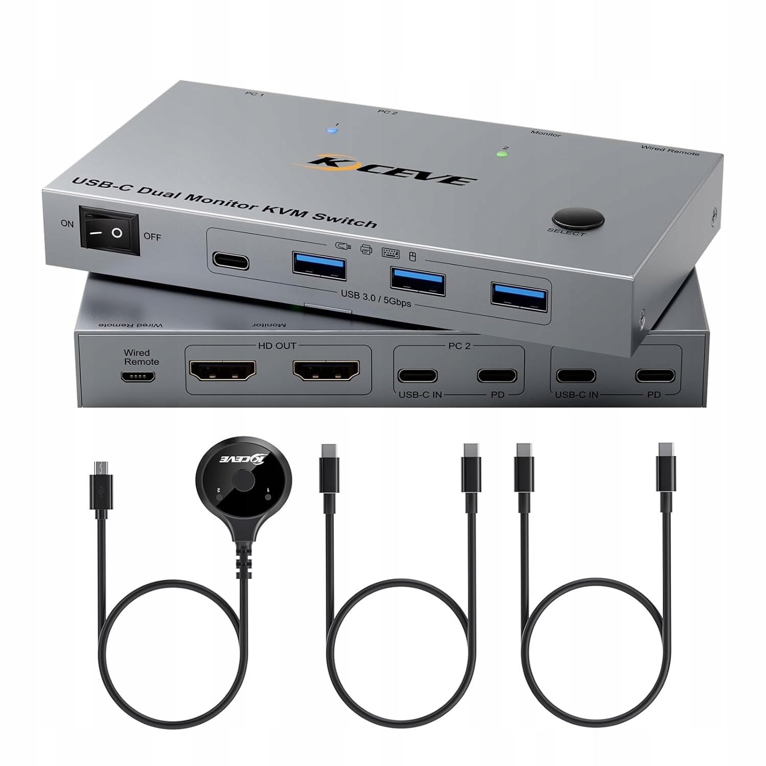 KVMC212H Switch 2 PC 2 monitory USB C, USB 3.0 M1999