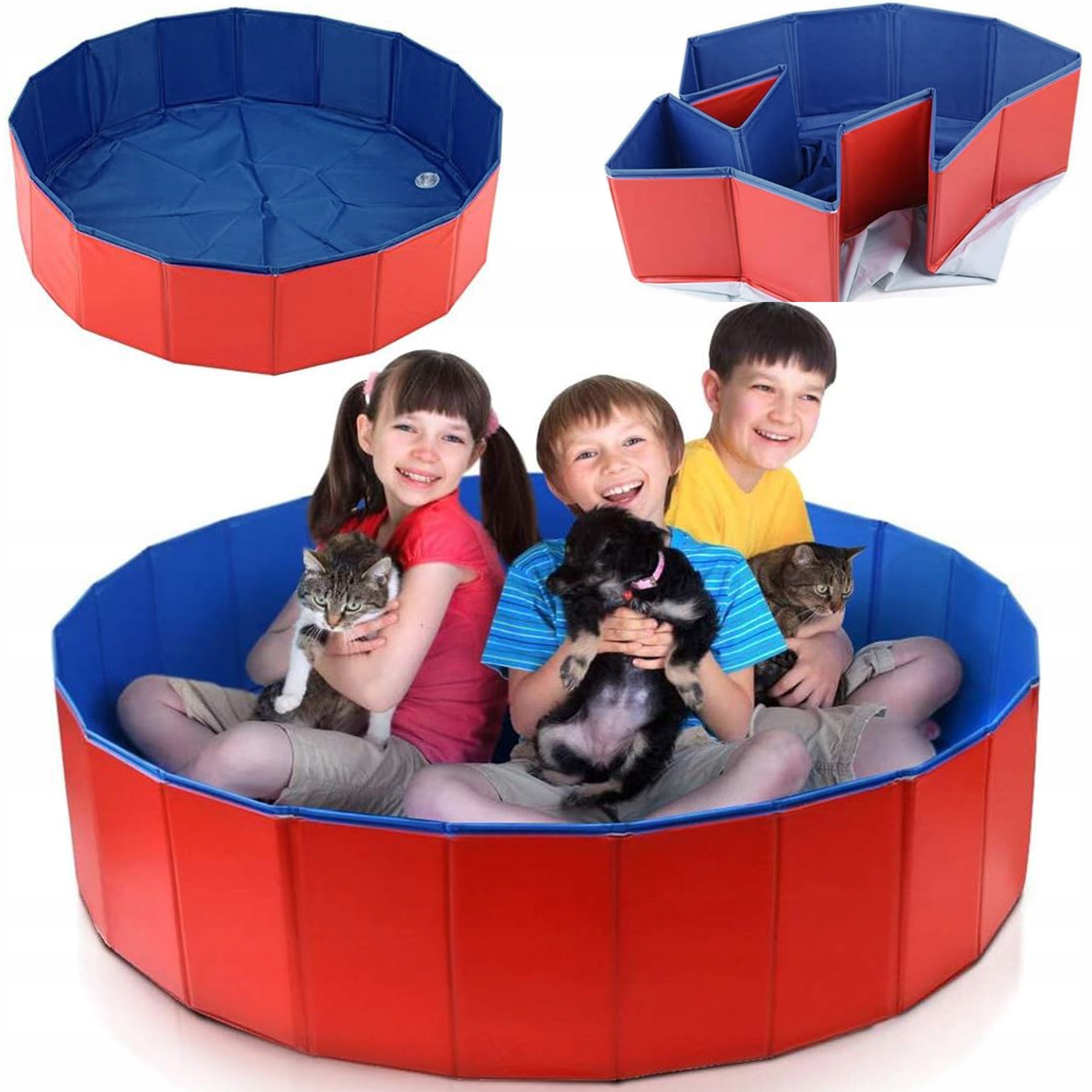 Basen dla Psa Zwierząt Duży Składany Ogrodowy do Ochłody Mycia XXL160x30cm