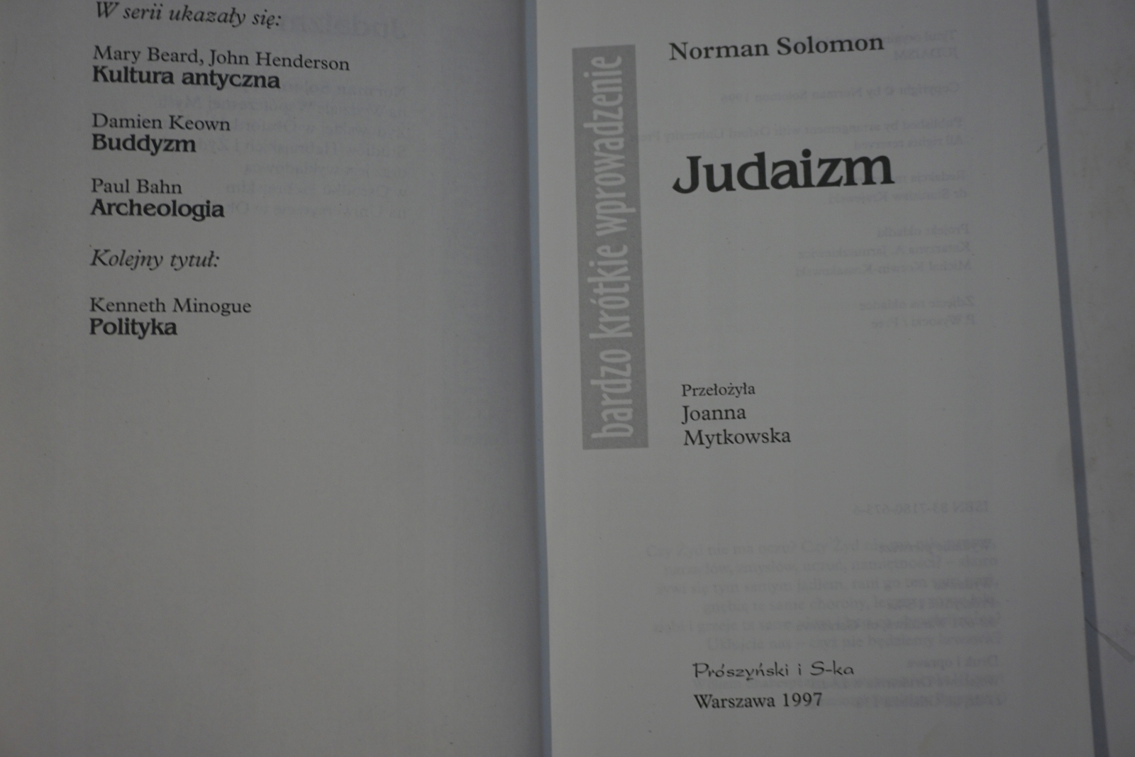 JUDAIZM NORMAN SOLOMON Okładka miękka