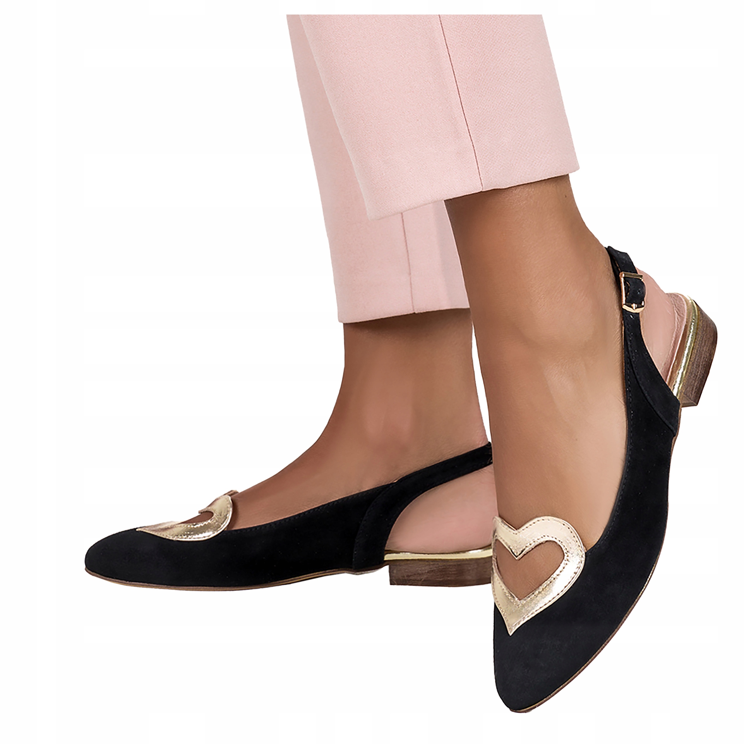 Dámské Sandály Se Zlatým Srdcem, Odhalená Pata, Velikost 36