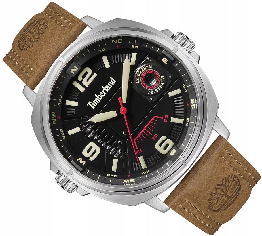 Originální Pánské Hodinky Timberland Breakheart Se Stupnicí Kompasu A Datumem 47 mm