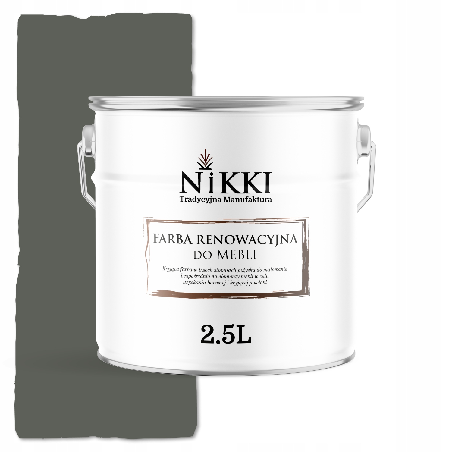 Farba Na Kuchynský Nábytok Na Prednej Strane Skriniek Šedá Zelená RAL7009 Saténová 2,5 L