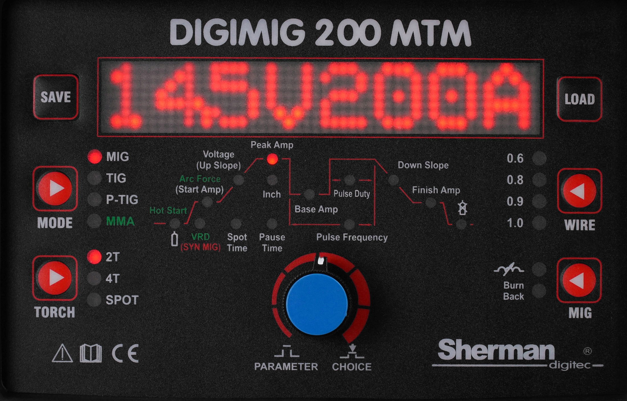 Spawarka MIGOMAT 3w1 Sherman DIGIMIG 200 MTM Puls Synergia + uchwyt TIG Moc pobierana 7.4 kVA