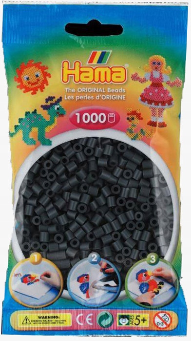 Koraliki CIEMNE POPIELATE 1000 szt. HAMA 207-71