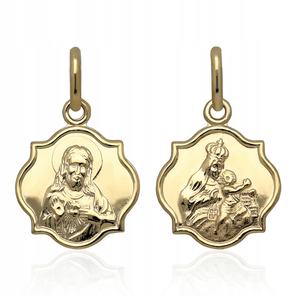 ZŁOTY KOMPLET KOMUNIA ŁAŃCUSZEK I MEDALIK 585 Chrzest Komunijny Płeć uniseks