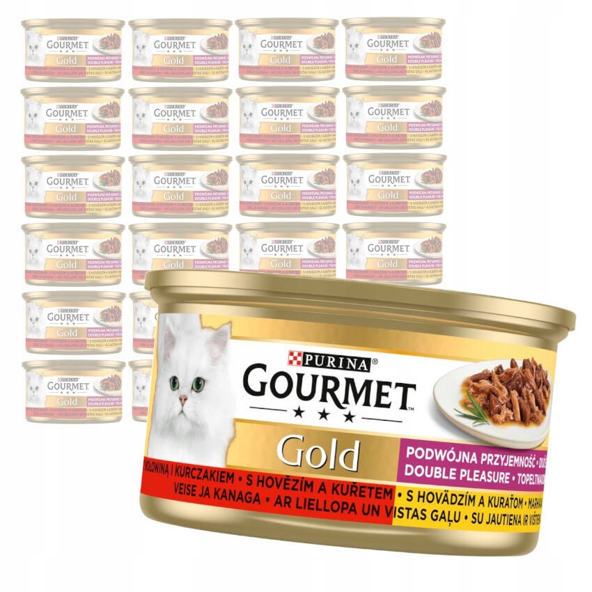 Purina Gourmet Gold Mokré Krmivo Pro Kočky Hovězí a kuřecí maso 24x85 g