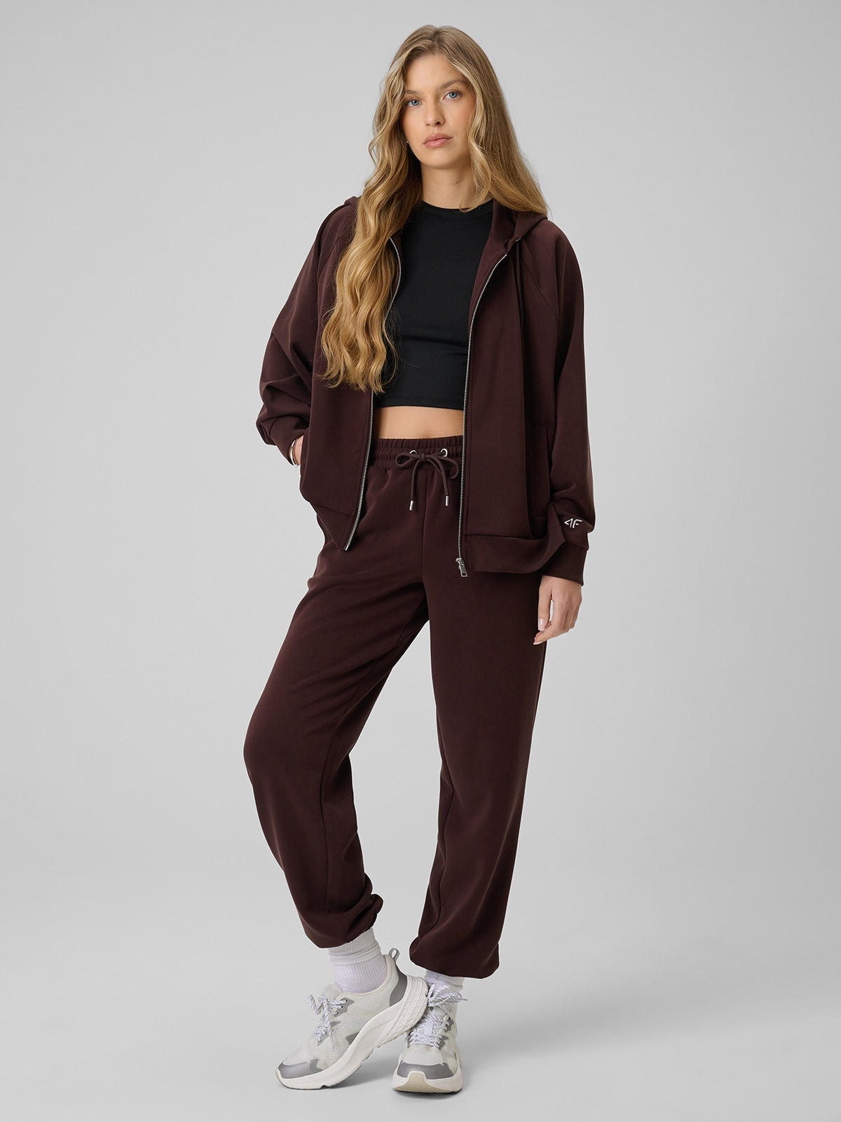 4F Dámské Jogger Kalhoty Hnědé Modal Pohodlné Xs